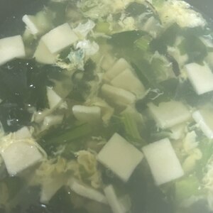 野菜とワカメの卵スープ